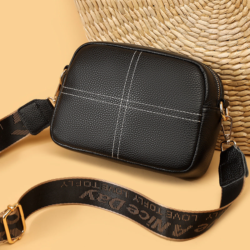 Cross-border genuine leather women's bag wholesale high-end niche first-layer cowhide small square bag trendy fashion versatile shoulder messenger bag