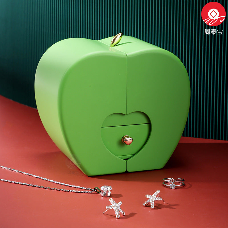 Zhenxili Apple Jewelry Gift Box Christmas Jewelry Flower Box Christmas Apple Double Jewelry Gift Box
