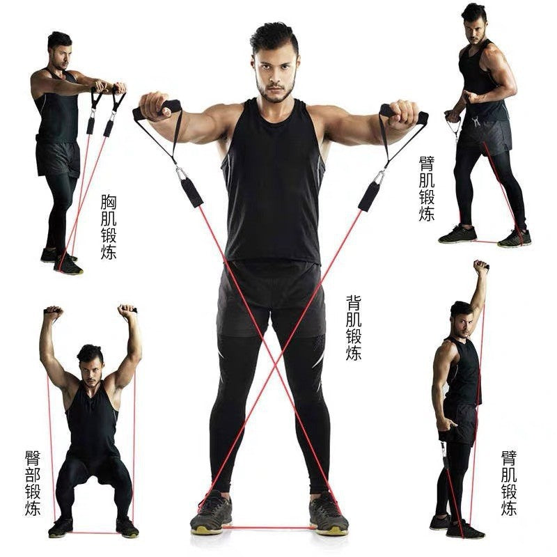 Puller resistance band set multifunctional door exercise 11-piece combination fitness pull rope
