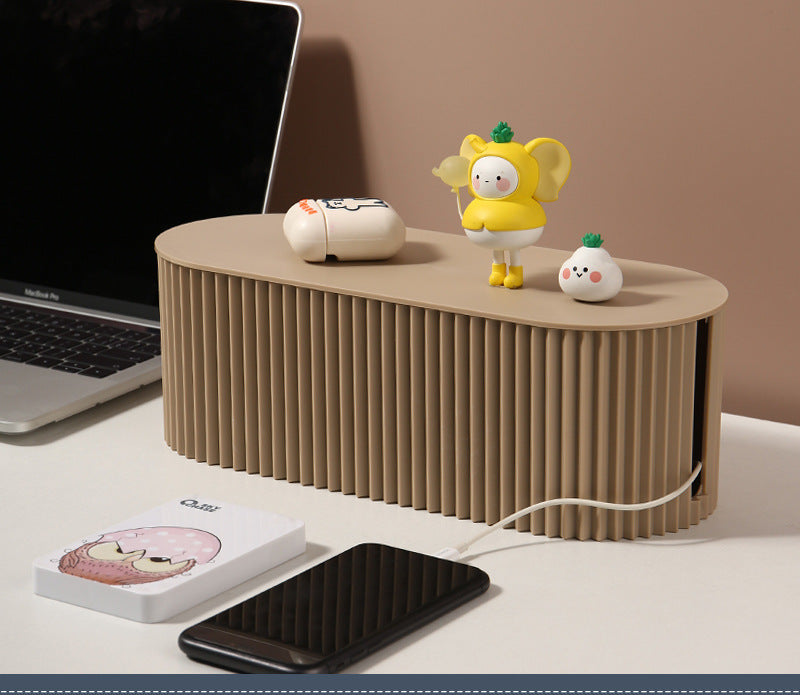 Socket wire storage box organizing wire box desktop plug board shielding box plug board power cord storage artifact