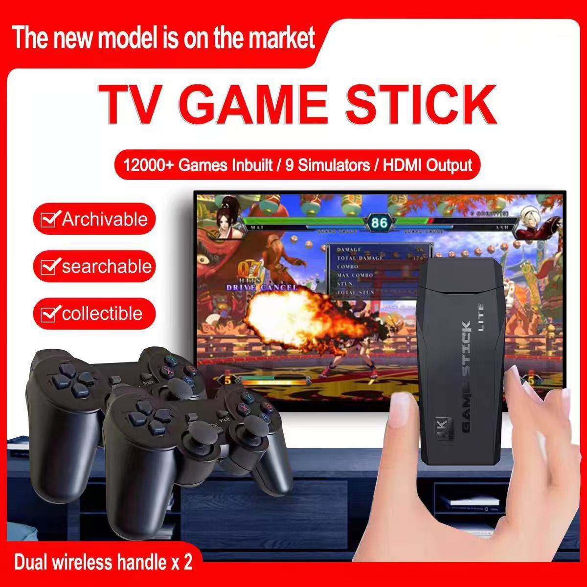 Hot selling m8 game console HDMI home TV game console cross-border wireless handle double arcade retro game console