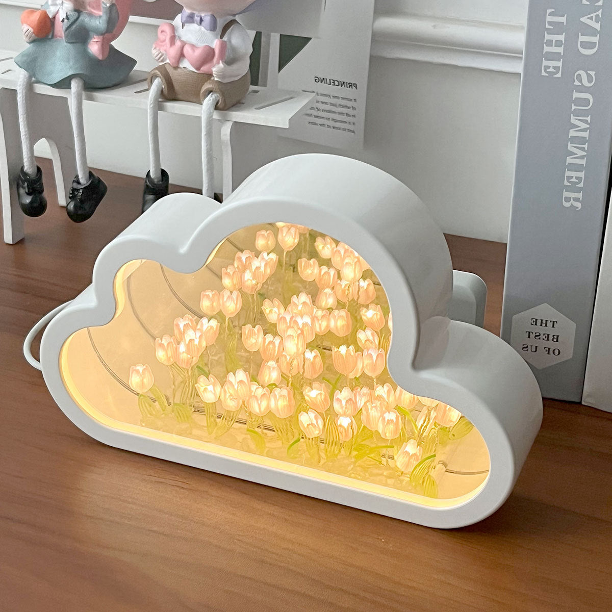 Tulip cloud mirror creative night light gift Christmas holiday gift girlfriend girlfriend atmosphere handmade ornaments