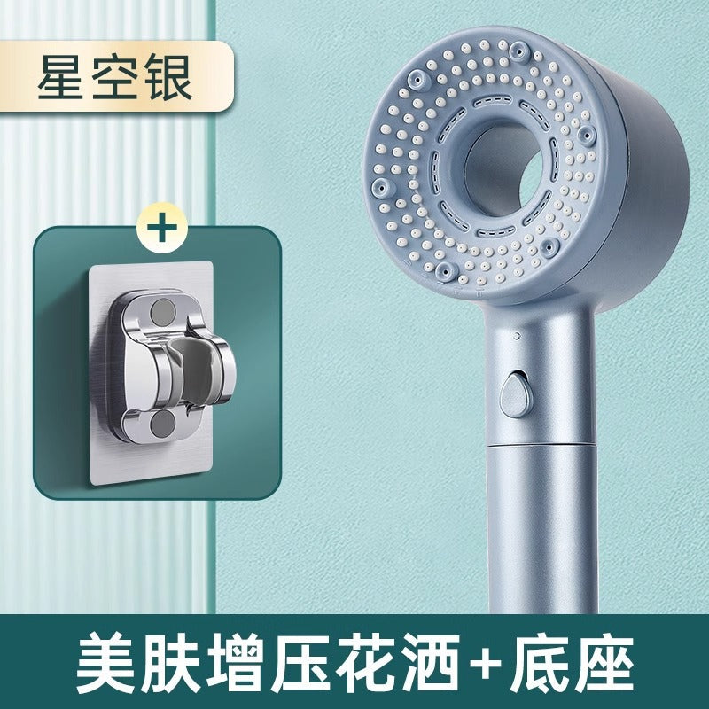 Hot sale German household super-strong booster shower head bathroom water heater turbine large water outlet five-speed filter shower