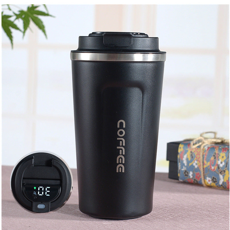 Cross-border 304 vacuum insulated stainless steel coffee cup double-layer car cup spray-coated promotional gift with printed logo