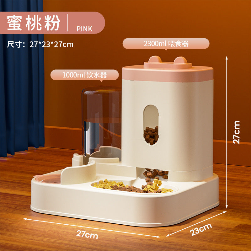 Cat drinking fountain automatic feeder cat bowl food bowl dog food bowl dog bowl drinking water integrated source manufacturer wholesale