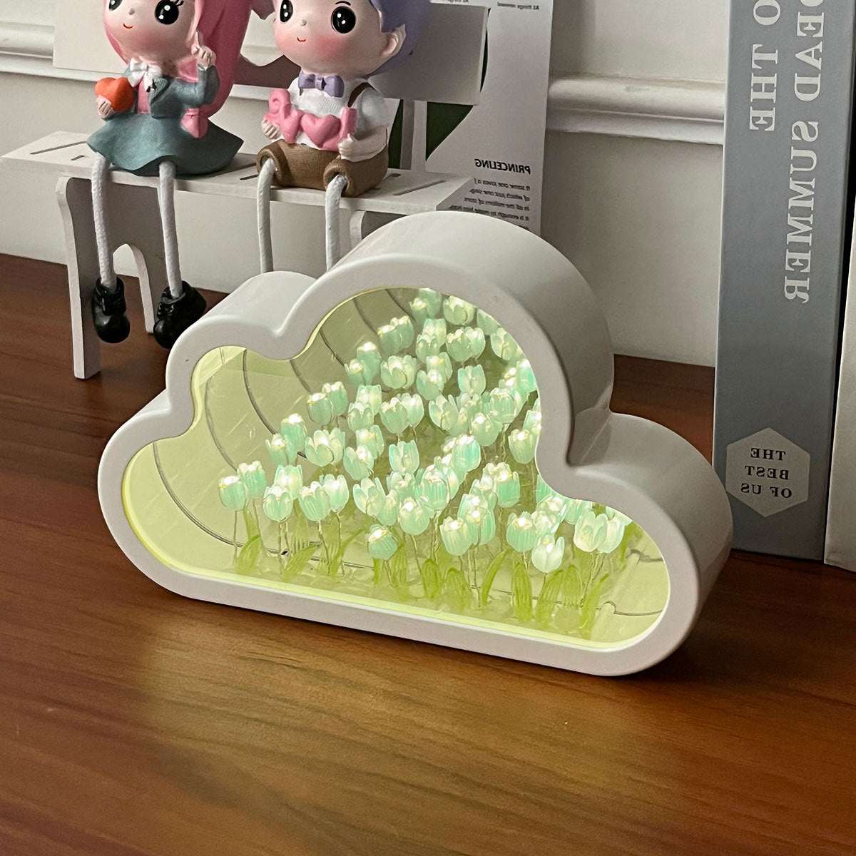 Tulip cloud mirror creative night light gift Christmas holiday gift girlfriend girlfriend atmosphere handmade ornaments