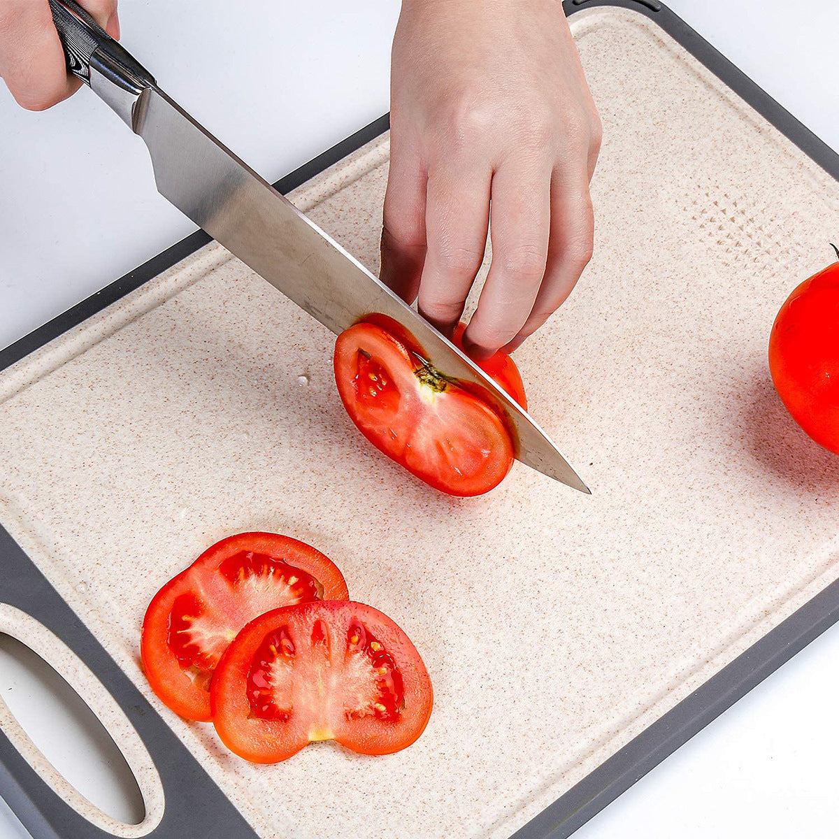 Wheat straw 304 stainless steel cutting board non-slip double-sided thickened cutting board kitchen plastic cutting board 304 stainless steel cutting board