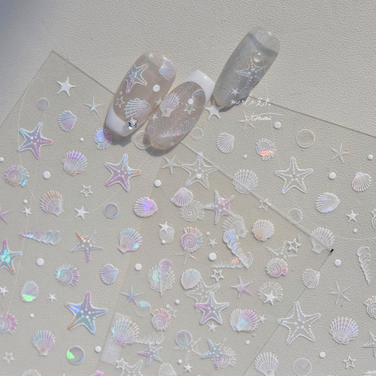 Nail art stickers, marine products, shell gloss, high-grade shells, starfish, conch nail art decorations