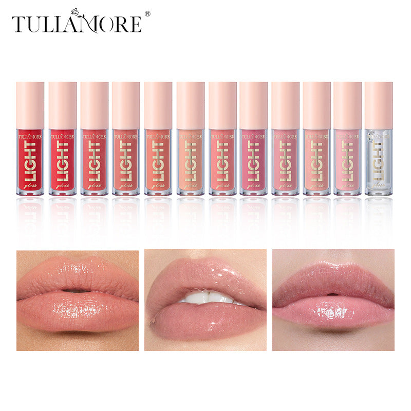 Amazon's best seller moisturizing candy lip glaze mirror pearlescent nude lip gloss 12 color lip gloss oil