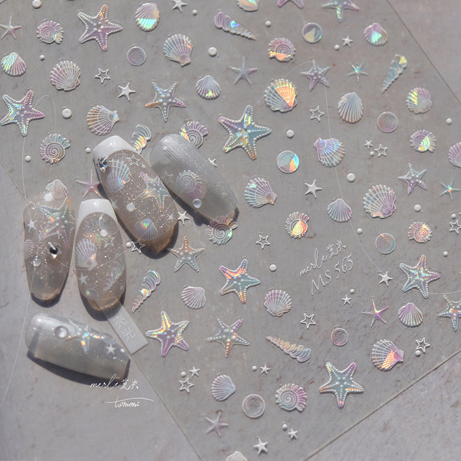 Nail art stickers, marine products, shell gloss, high-grade shells, starfish, conch nail art decorations