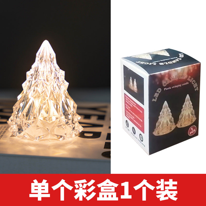 Wholesale christmas decorations diamond crystal atmosphere lights restaurant decorations acrylic led christmas tree night lights