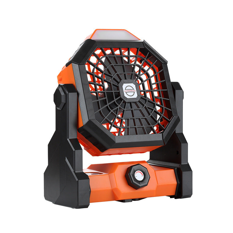 Tent outdoor fan portable large wind power charging electric fan camping lighting hook home summer small fan