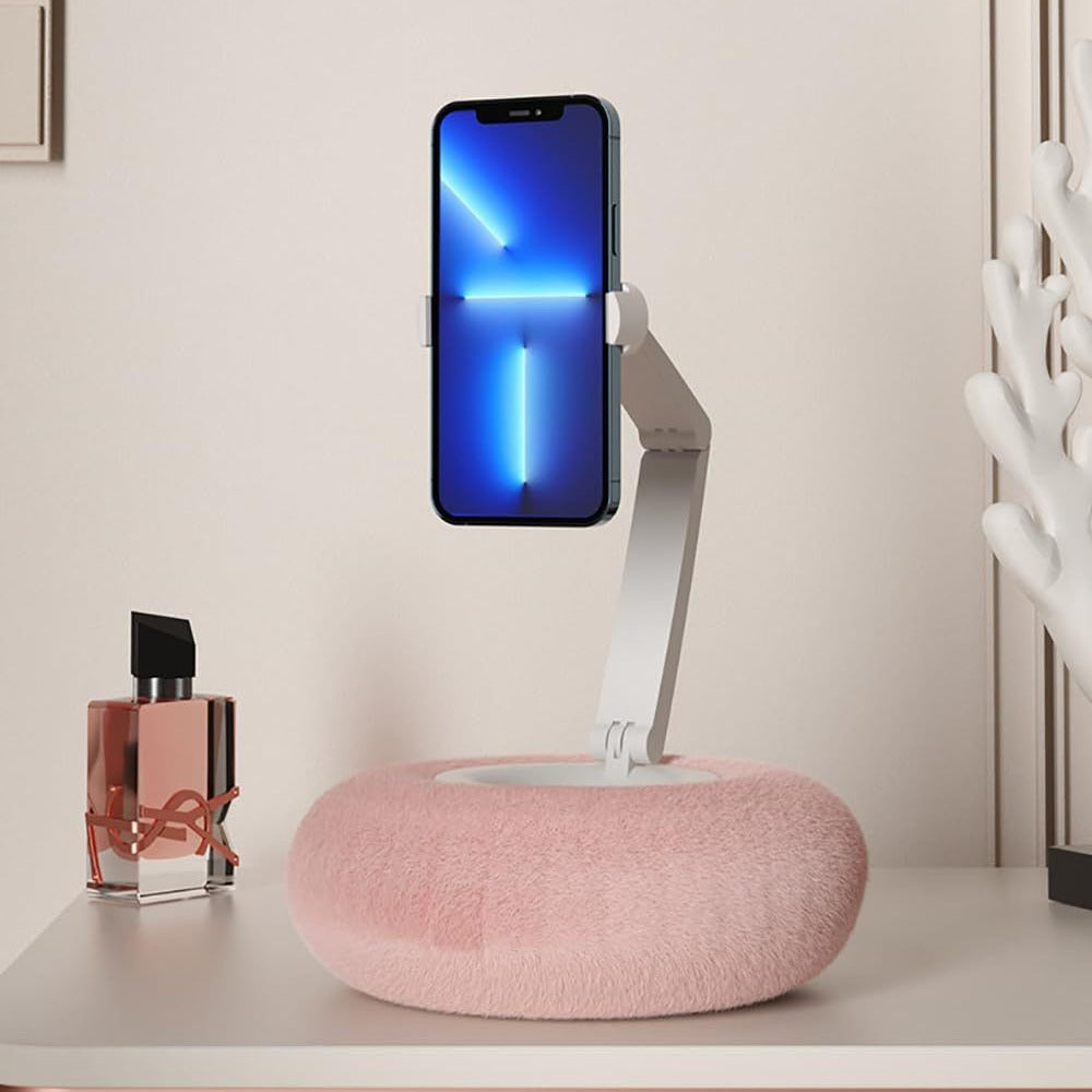 Cross-border furry bowl Kindle mobile phone universal adjustable rotating bracket tablet pillow mobile phone holder
