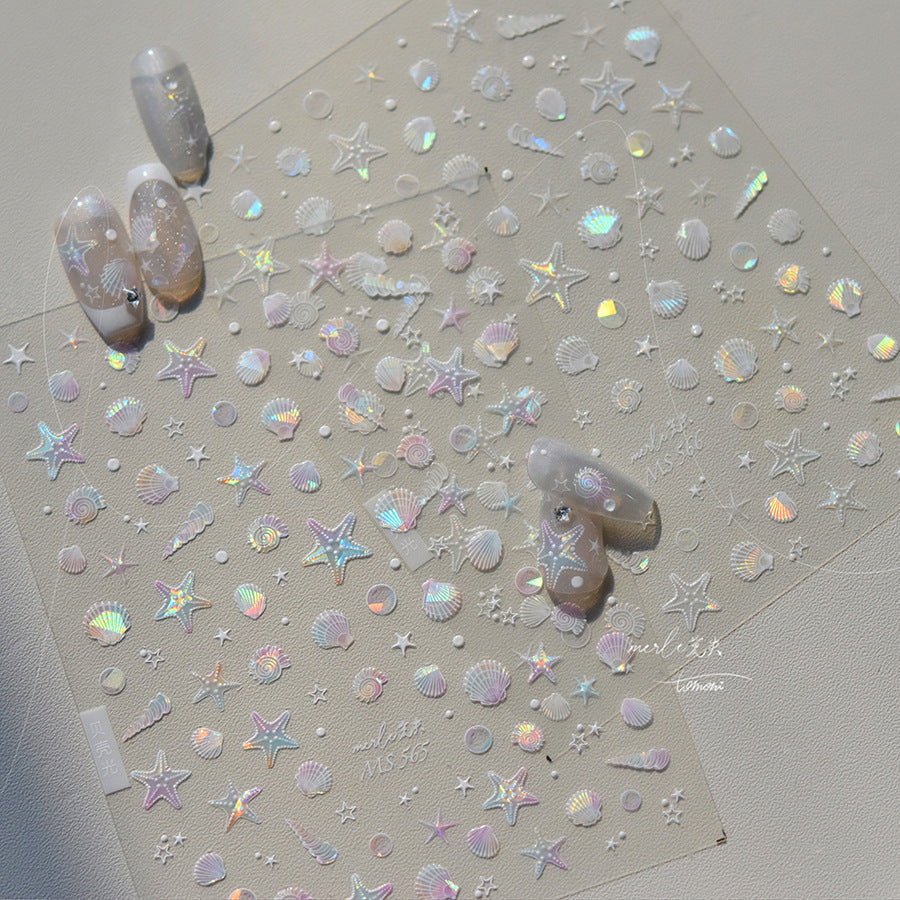 Nail art stickers, marine products, shell gloss, high-grade shells, starfish, conch nail art decorations