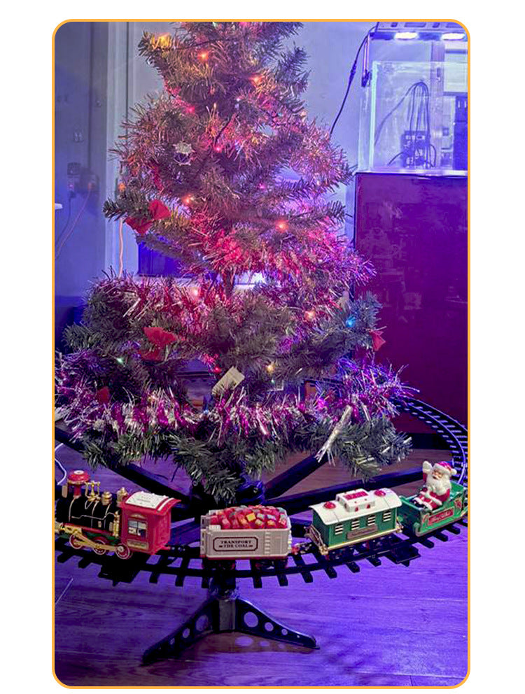 Cross-border hot-selling hanging version rail car electric sound and light can hang Christmas tree rail car Christmas gift toy