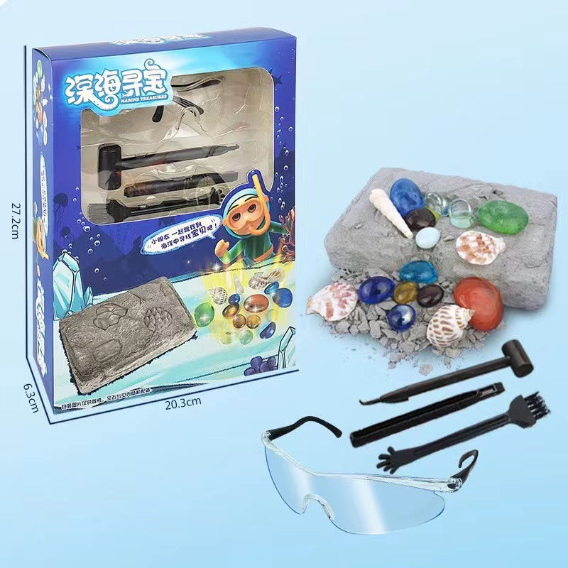 Archaeological excavation toys dinosaur fossil gem treasure hunt mermaid children's handmade DIY treasure digging toys