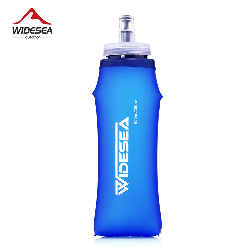 Widesea outdoor sports soft water bag TPU environmentally friendly material water bottle 600ML foldable sports drinking water bag