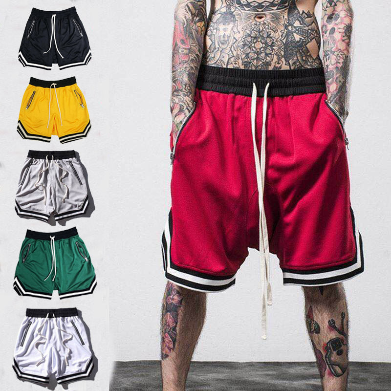 Summer muscle partner running basketball training thin mesh sports shorts men's breathable fitness five-point pants