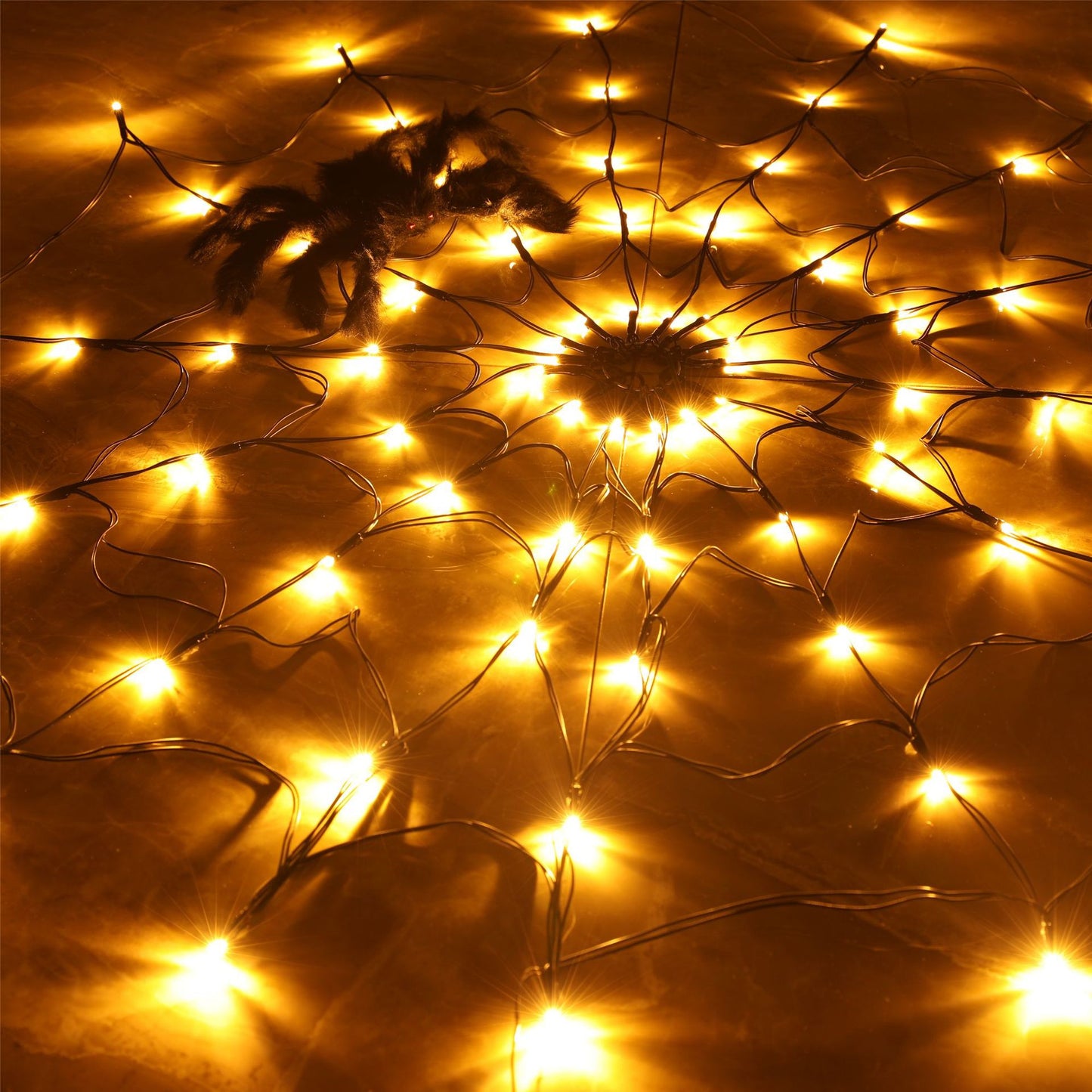 Spider web lamp Halloween decoration lantern LED atmosphere layout Halloween decoration props USB light string Amazon