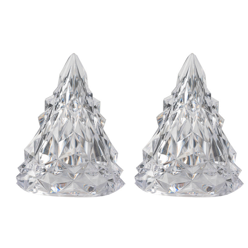 Wholesale christmas decorations diamond crystal atmosphere lights restaurant decorations acrylic led christmas tree night lights