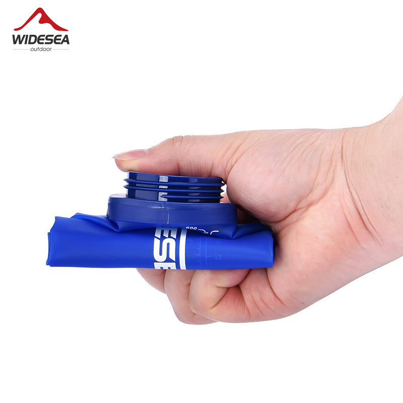 Widesea outdoor sports soft water bag TPU environmentally friendly material water bottle 600ML foldable sports drinking water bag