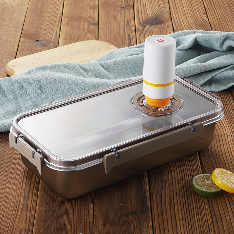 Stainless steel fresh-keeping box, large capacity, multi-purpose sealing buckle, leak-proof refrigerator fresh-keeping box