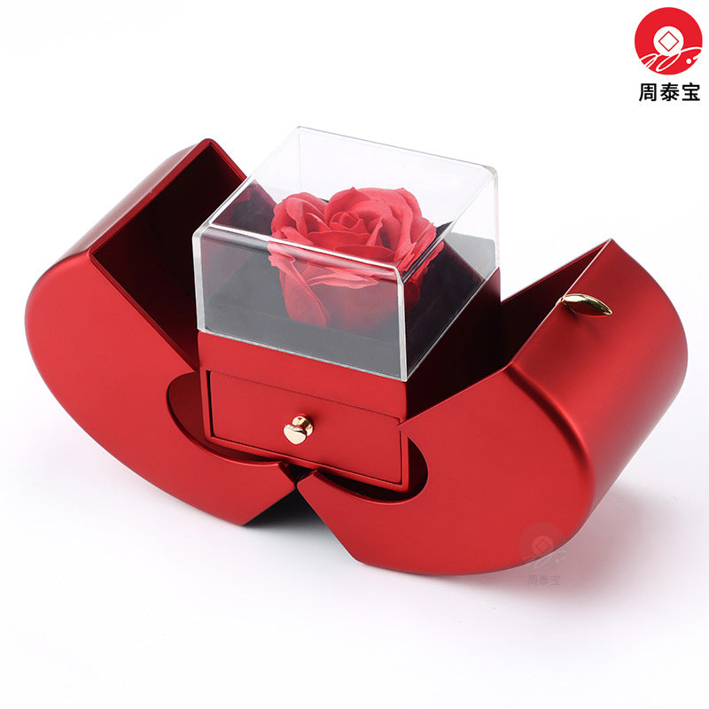 Zhenxili Apple Jewelry Gift Box Christmas Jewelry Flower Box Christmas Apple Double Jewelry Gift Box