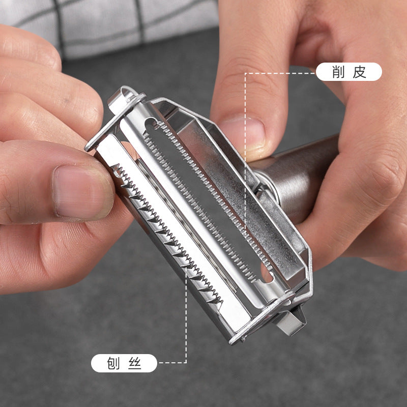 Stainless steel multifunctional peeler kitchen grater artifact peeler vegetable and fruit peeler double head peeler