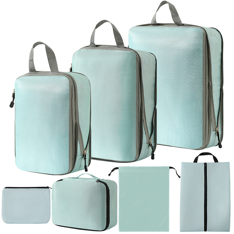 Travel storage bag compression seven-piece set digital toiletries cosmetics storage bag clothes shoes luggage travel bag