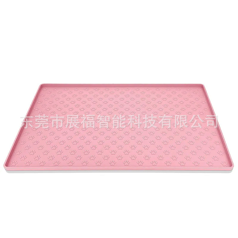 Amazon pet placemat dog food bowl mat cat feeding mat cat and dog paw print drinking water feeding mat silicone waterproof bowl mat