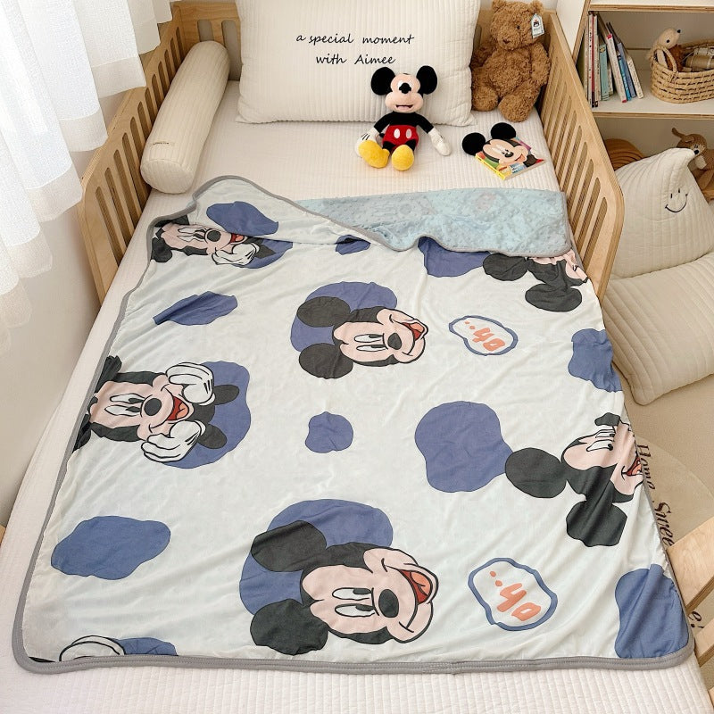Summer children's cartoon bamboo fiber cool silk blanket infant car cover blanket baby hug blanket machine washable air conditioning blanket