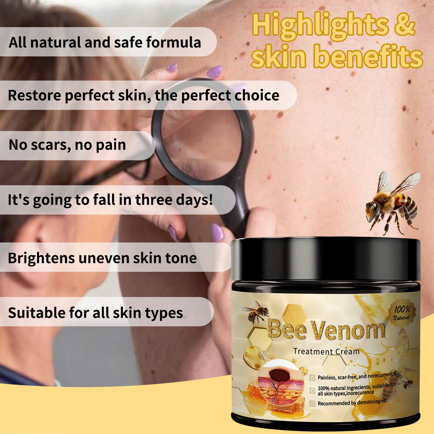 BEE VENOM bee venom wart cream meat grains mole spots repair care moisturizing cream cream