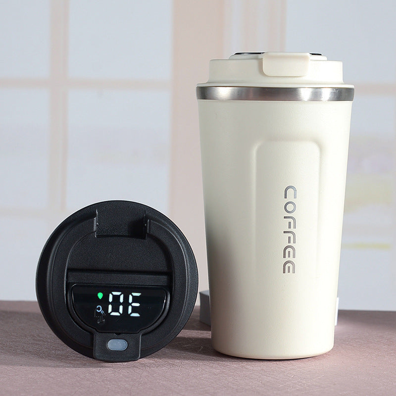 Cross-border 304 vacuum insulated stainless steel coffee cup double-layer car cup spray-coated promotional gift with printed logo