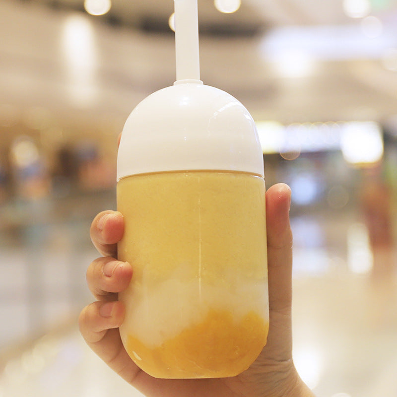 Drink bottle with clear tape lid