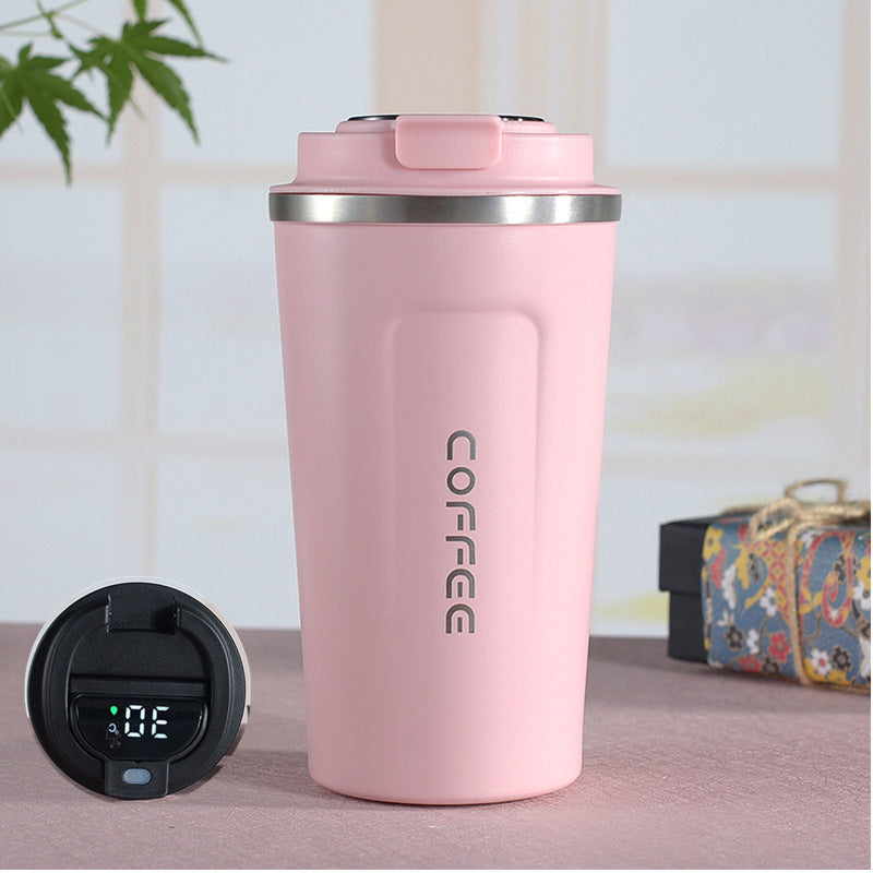 Cross-border 304 vacuum insulated stainless steel coffee cup double-layer car cup spray-coated promotional gift with printed logo
