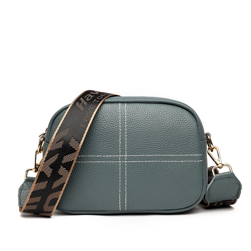 Cross-border genuine leather women's bag wholesale high-end niche first-layer cowhide small square bag trendy fashion versatile shoulder messenger bag