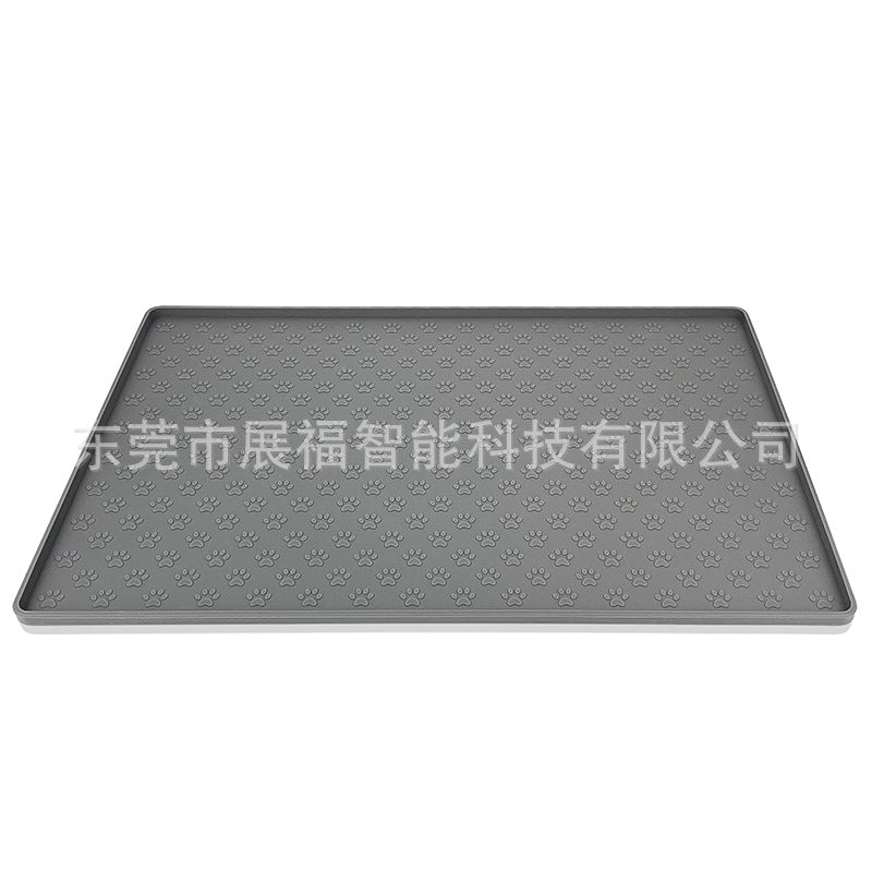 Amazon pet placemat dog food bowl mat cat feeding mat cat and dog paw print drinking water feeding mat silicone waterproof bowl mat