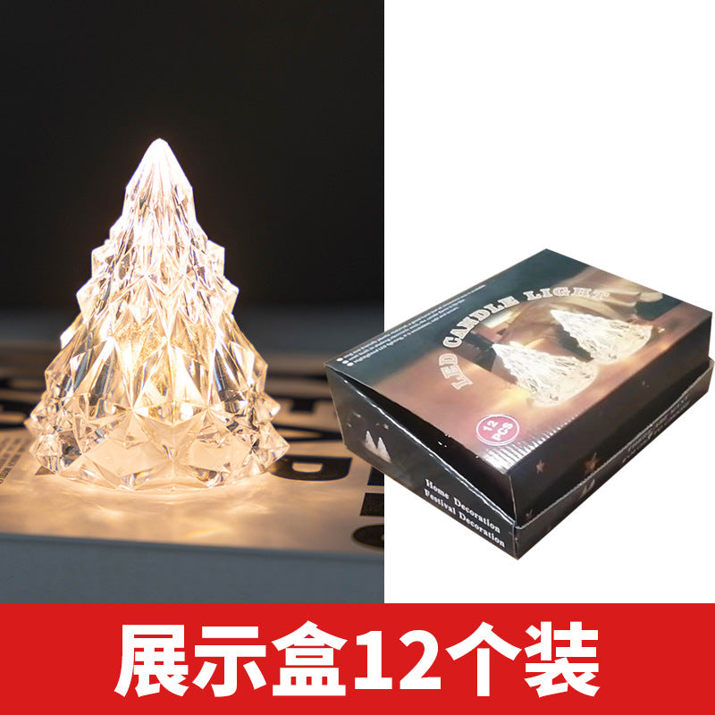 Wholesale christmas decorations diamond crystal atmosphere lights restaurant decorations acrylic led christmas tree night lights