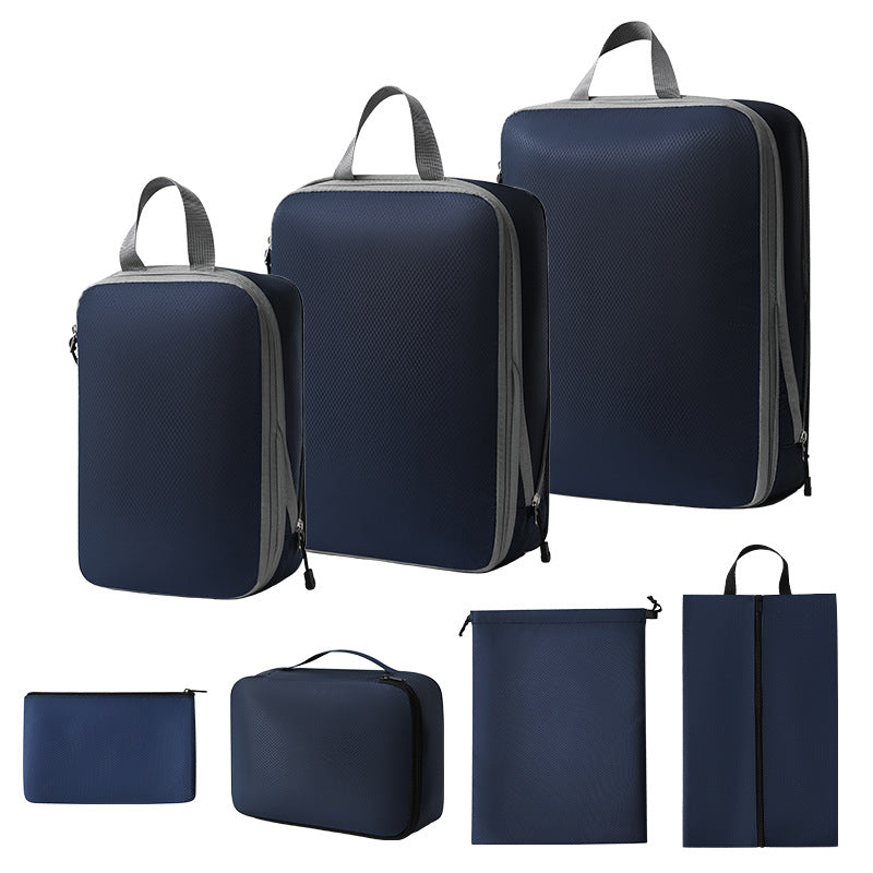 Travel storage bag compression seven-piece set digital toiletries cosmetics storage bag clothes shoes luggage travel bag