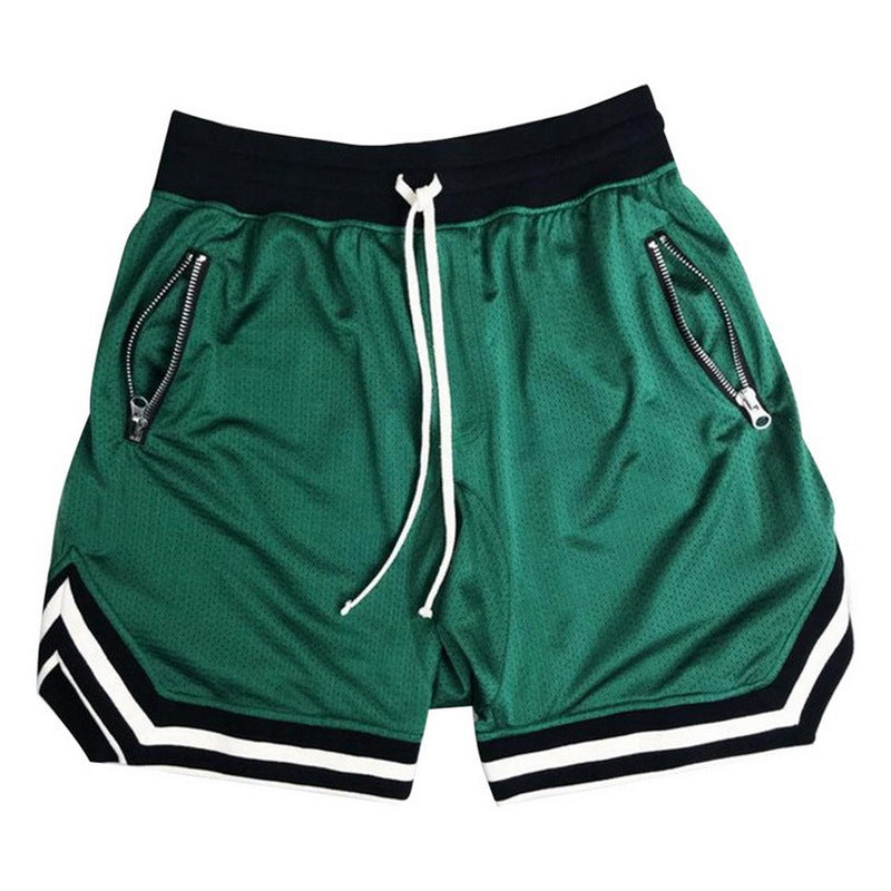 Summer muscle partner running basketball training thin mesh sports shorts men's breathable fitness five-point pants