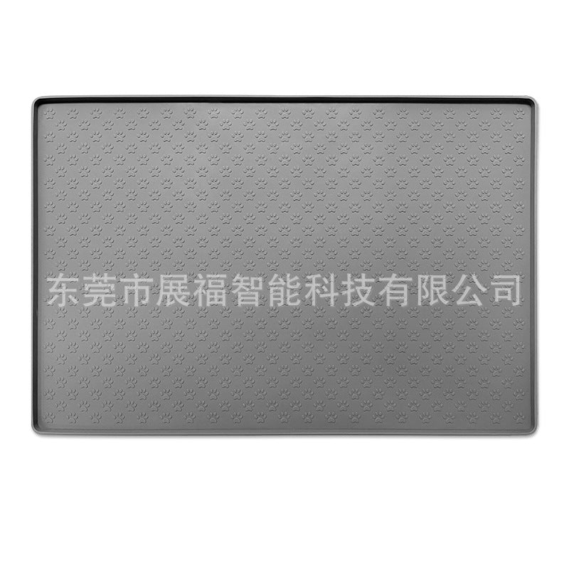 Amazon pet placemat dog food bowl mat cat feeding mat cat and dog paw print drinking water feeding mat silicone waterproof bowl mat