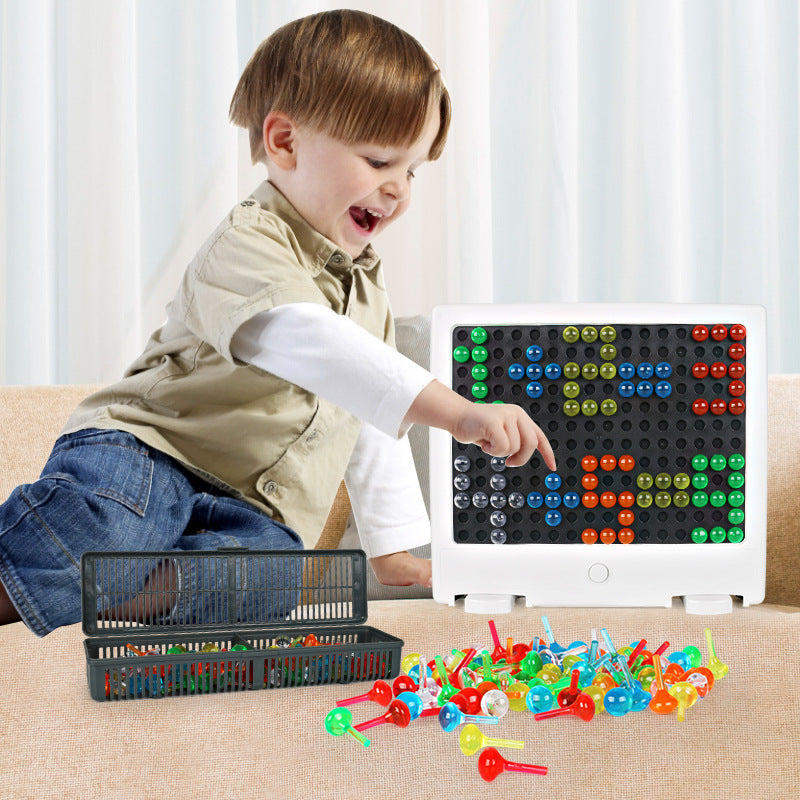3D mushroom nail luminous board DIY puzzle toy LED luminous board children's decompression fluorescent lamp cross-border new product