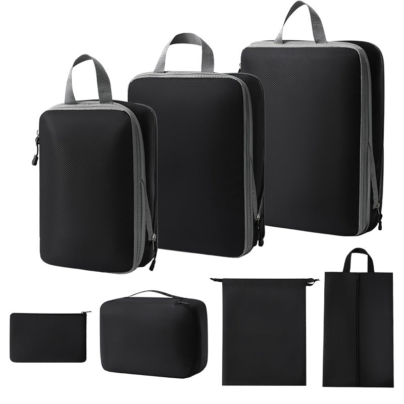 Travel storage bag compression seven-piece set digital toiletries cosmetics storage bag clothes shoes luggage travel bag