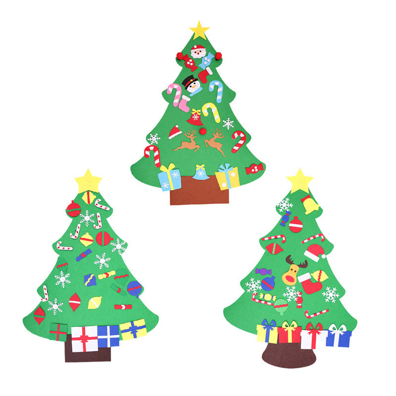 【Felt Christmas Tree】Christmas decorations, Christmas hats, DIY children's toys, handmade three-dimensional Christmas tree