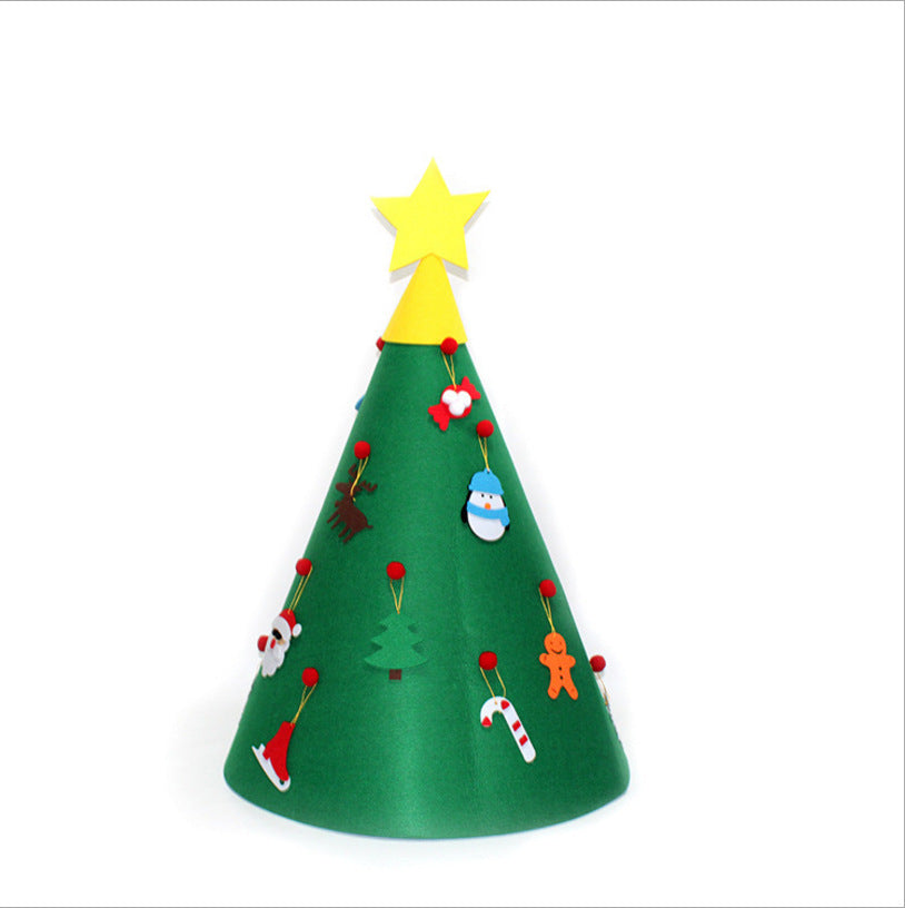 【Felt Christmas Tree】Christmas decorations, Christmas hats, DIY children's toys, handmade three-dimensional Christmas tree