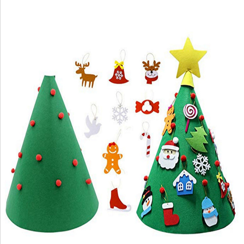 【Felt Christmas Tree】Christmas decorations, Christmas hats, DIY children's toys, handmade three-dimensional Christmas tree