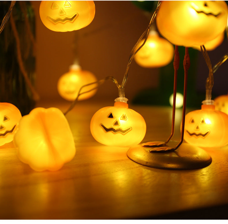 Small pumpkin string lights Halloween carnival pumpkin lights string bar decoration supplies pumpkin lights glowing small light strings