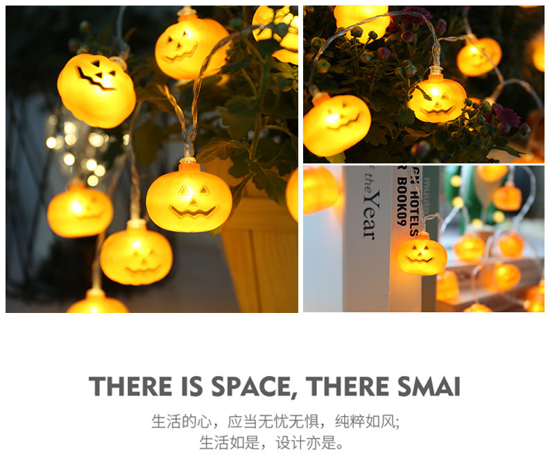 Small pumpkin string lights Halloween carnival pumpkin lights string bar decoration supplies pumpkin lights glowing small light strings