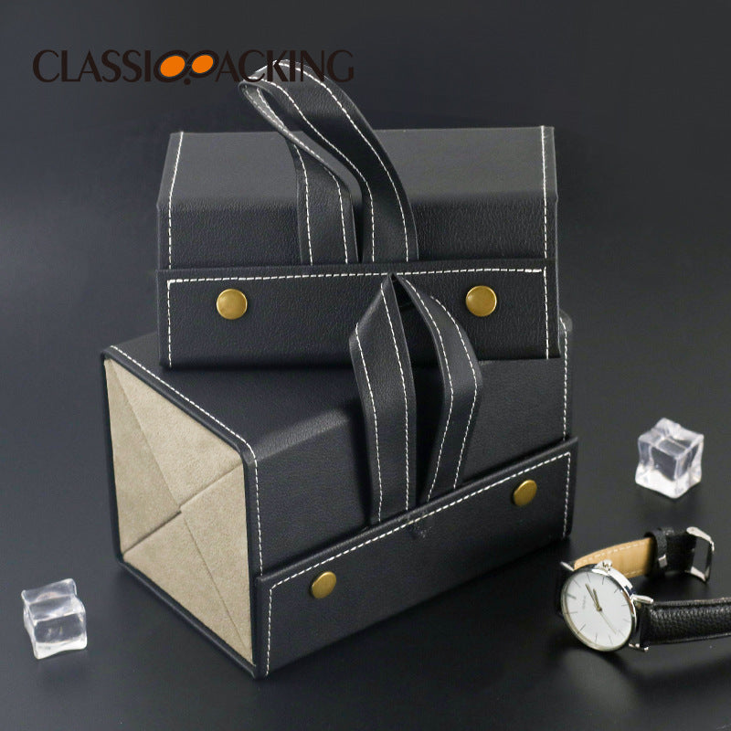 Multi-function jewelry glasses storage box, multi-lattice gift box, small grain pu leather, high-end quality handmade glasses case