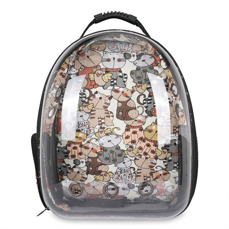 Cat bag pet backpack portable transparent space capsule pet bag for going out cat supplies breathable backpack